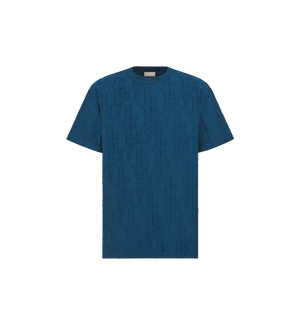 T-shirt Dior Oblique, coupe relax bleu foncé