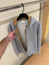 Burberry Hoodie Zip Logo – Gris