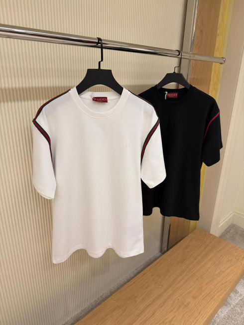 T-shirt Gucci Blanc en jersey de coton avec bande Web