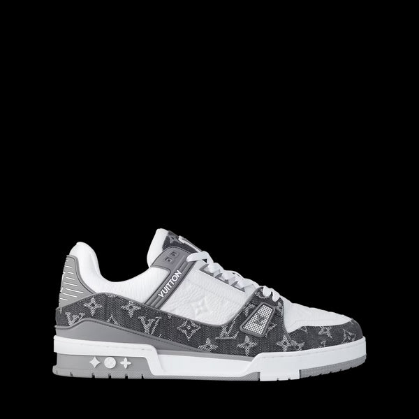 Sneaker LV Trainer – Gris Denim Monogram & Cuir embossé - Opulenza Paris