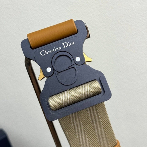 DIOR - Sac Saddle Dior Oblique effet raphia bleu et beige - Hanorio